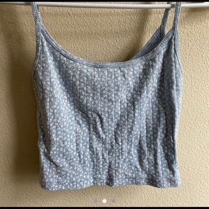 Brandy Tank Top light blue w/ small flower print